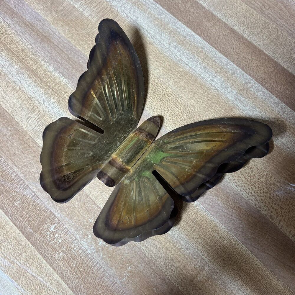 MCM Vintage Brass Copper Metal Butterfly Wall Hanging Ornate Home Decor